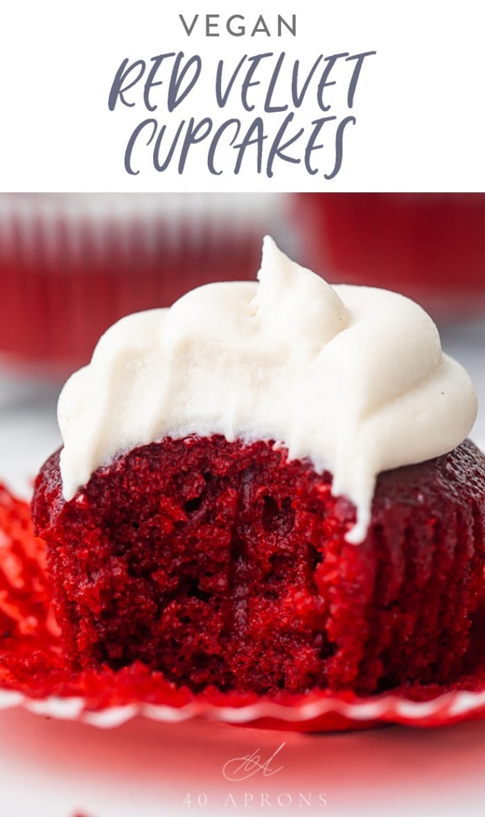 Vegan Red Velvet Cupcakes Pinterest graphic