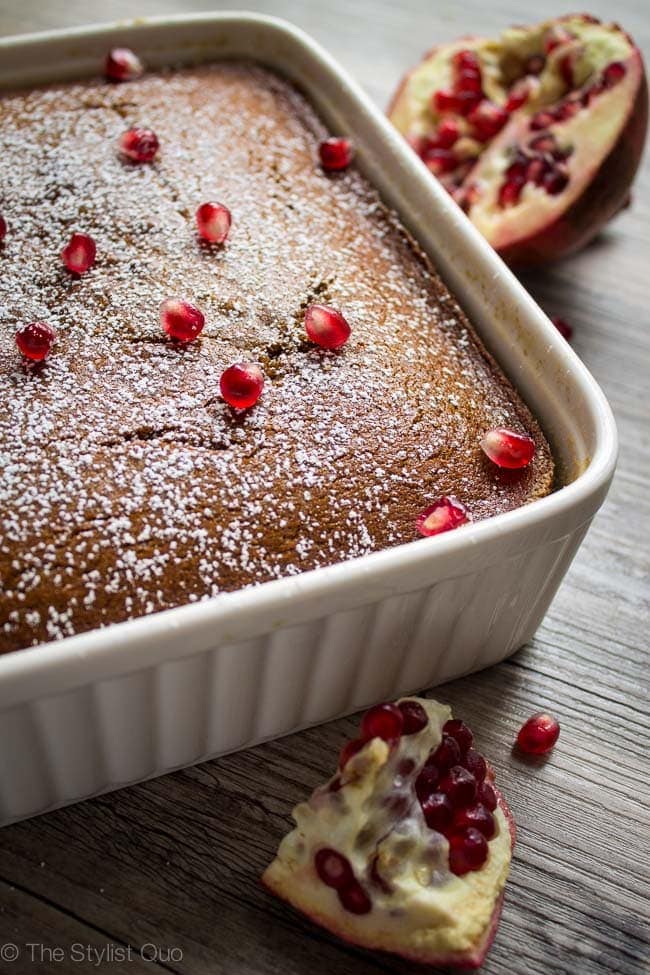 Gingerbread Cake with Pomegranate Seeds