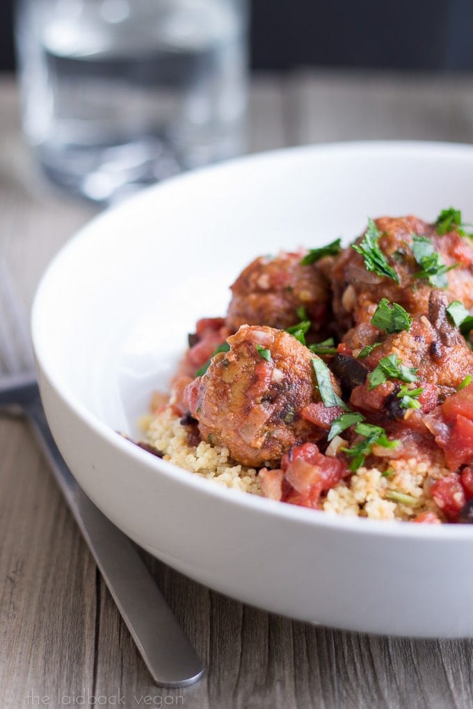 Vegan Moroccan Meatballs with Couscous // The Laidback Vegan