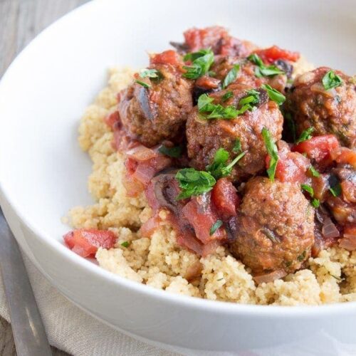 Moroccan Meatballs Over Couscous // The Stylist Quo