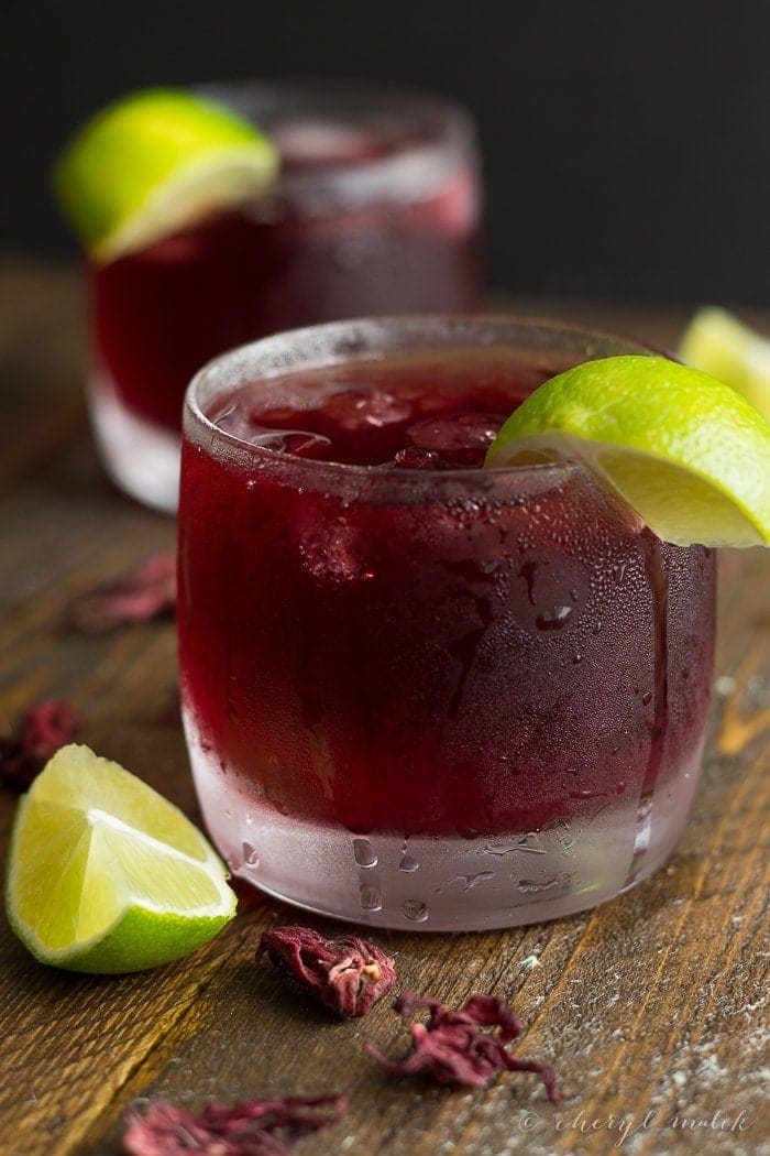 Hibiscus Tea (Agua de Jamaica) - Tart, a bit fruity, so refreshing, and packed full of antioxidants (more than pomegranate juice!) and electrolytes.. pretty amazing, right?!