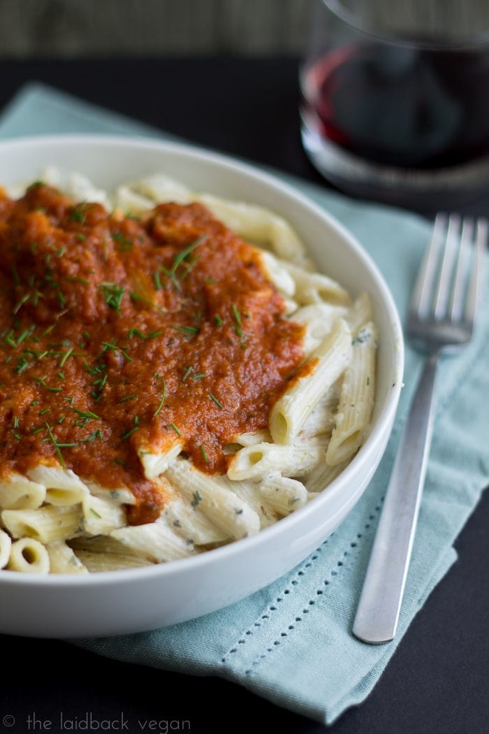 Layered Ricotta and Tomato Pasta Bowl with Tofutti