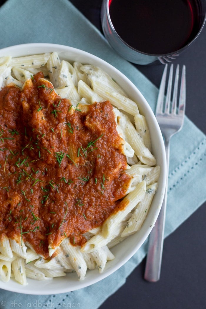 Layered Ricotta and Tomato Pasta Bowl with Tofutti