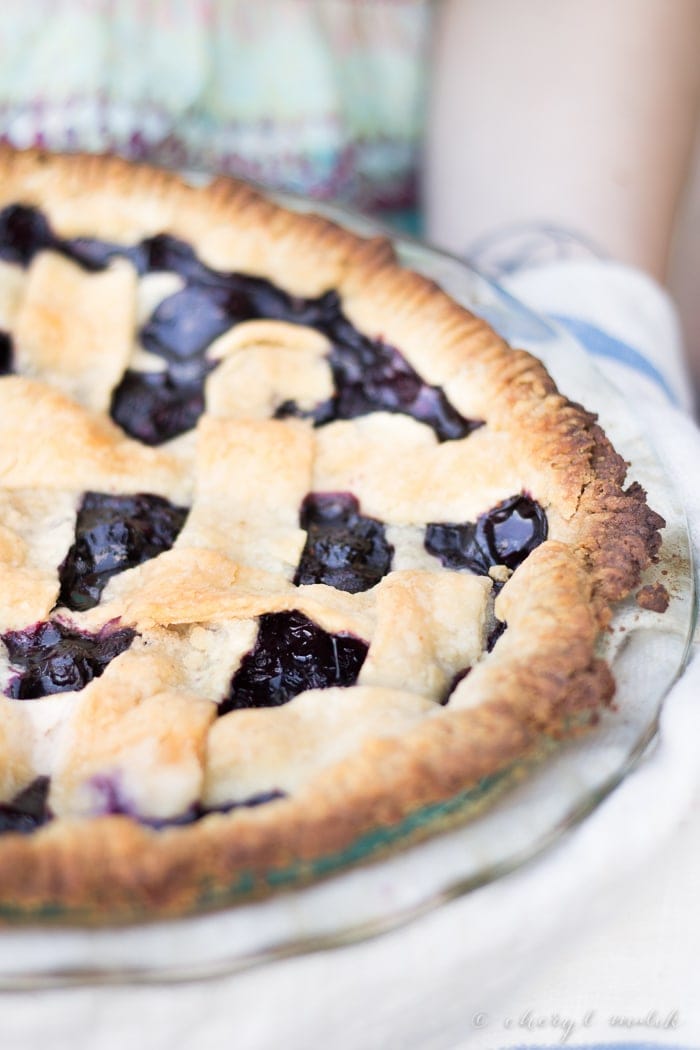 Blueberry Pie [Vegan] - make use of in season blueberries with a classic blueberry pie. Simple, sweet, a bit rustic, and totally vegan!