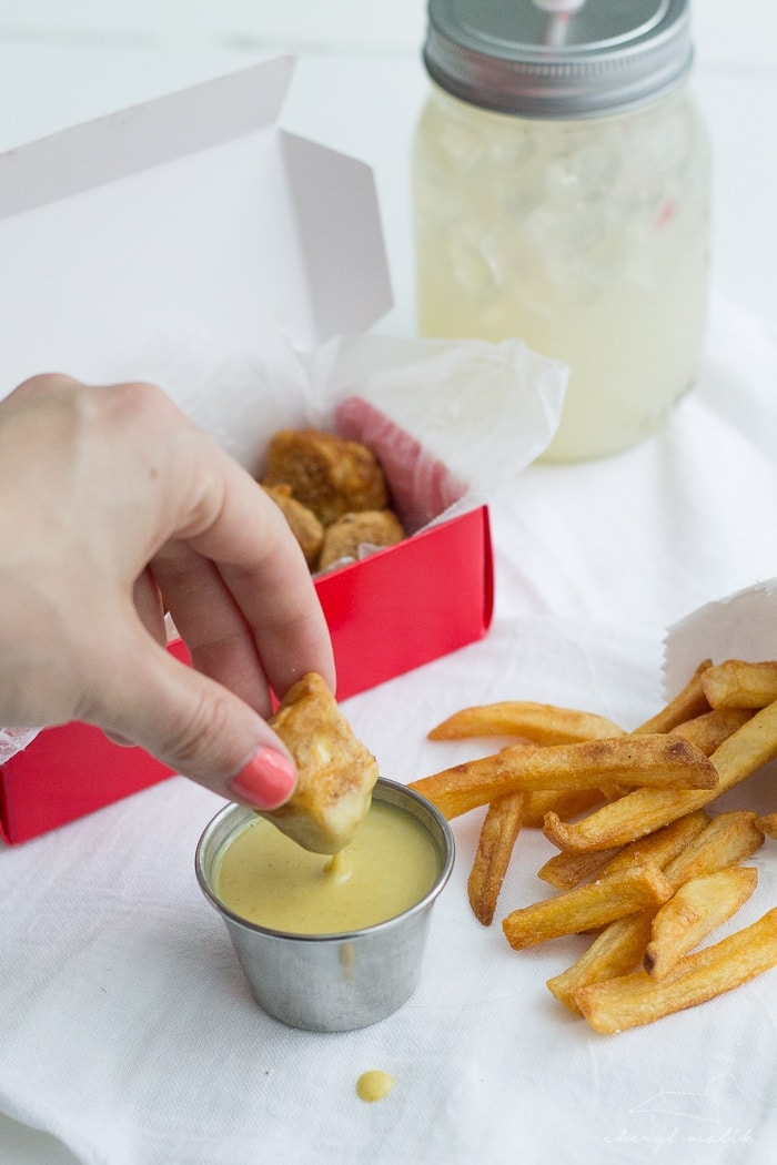 Chickfila Tofu Nuggets. Vegan and judgment-free, these little bites taste so close to the "real thing"!