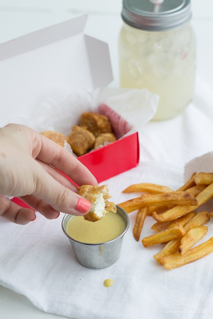 Chickfila Tofu Nuggets. Vegan and judgment-free, these little bites taste so close to the "real thing"!