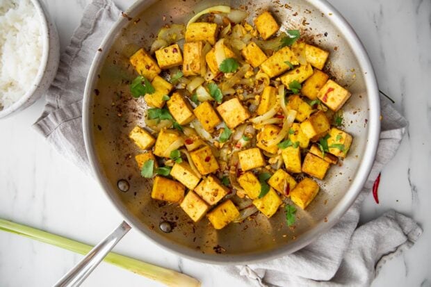 Lemongrass tofu in large skillet