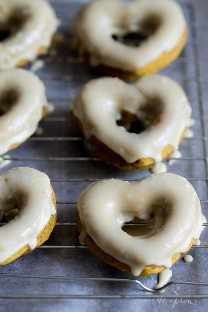 Vegan pumpkin donuts with salted caramel glaze. Epic!