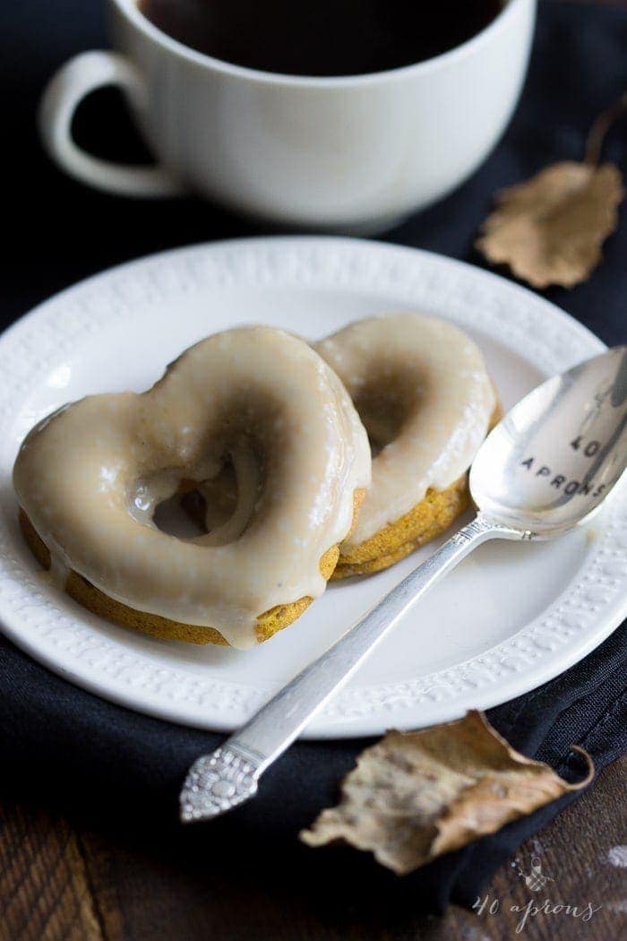 Vegan pumpkin donuts with salted caramel glaze. Epic!