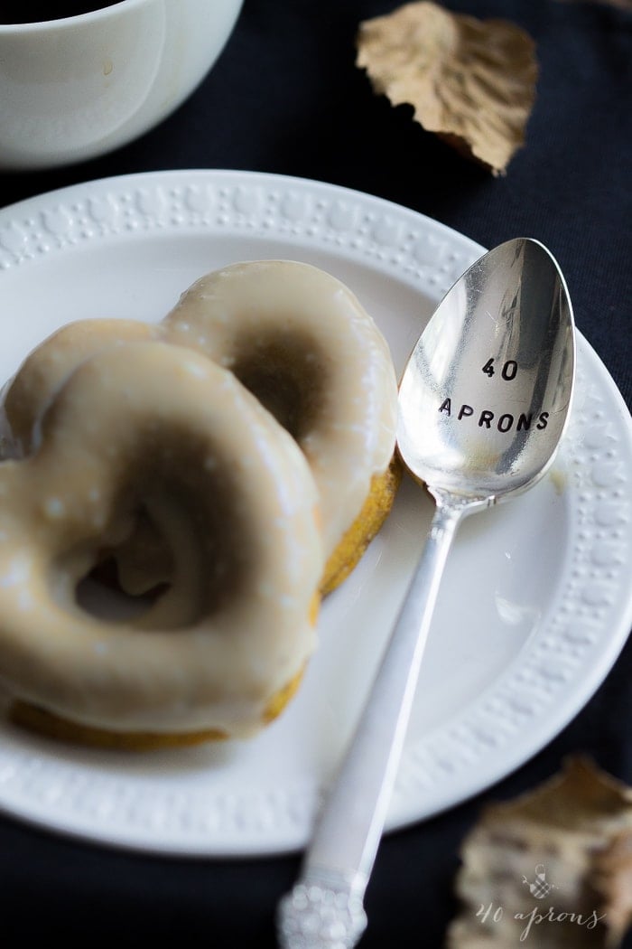 Vegan pumpkin donuts with salted caramel glaze. Epic!