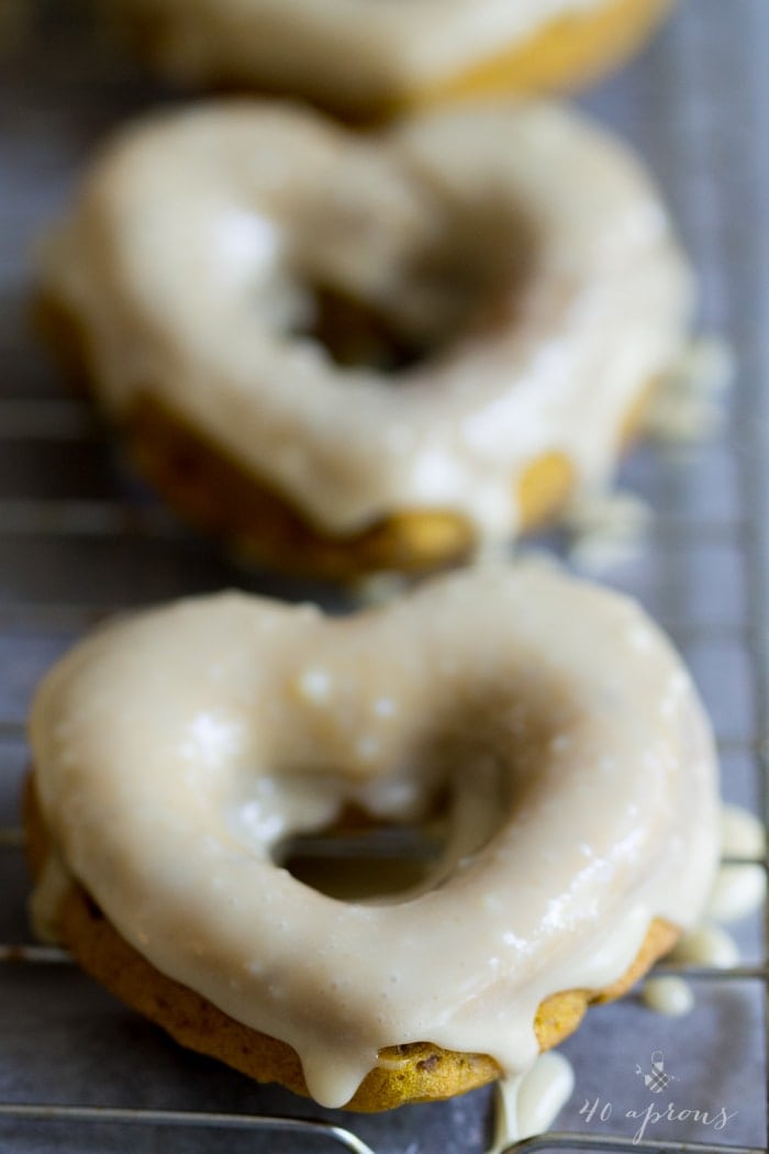 Vegan pumpkin donuts with salted caramel glaze. Epic!