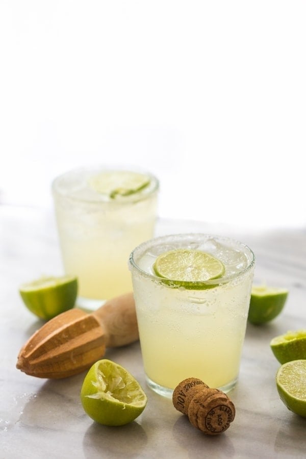 Champagne Margarita - the perfect margarita topped with a bit of bubbly. Oh. So. Good. // 40 Aprons