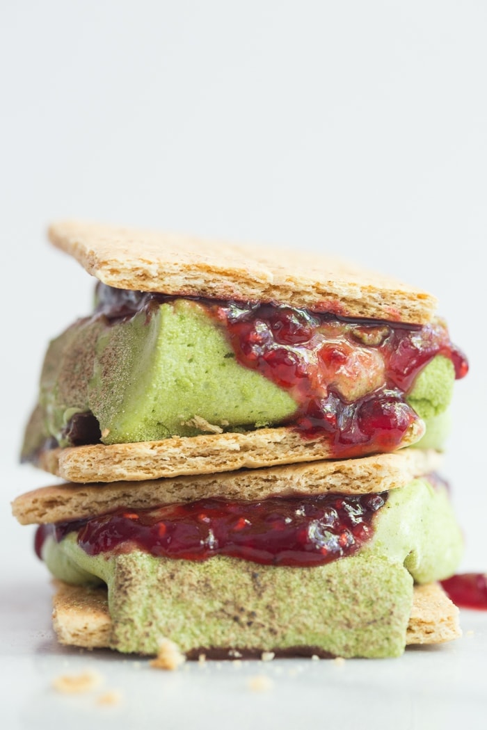 Matcha raspberry dark chocolate smores! Yes.. just as epic as they sound. /// 40 Aprons