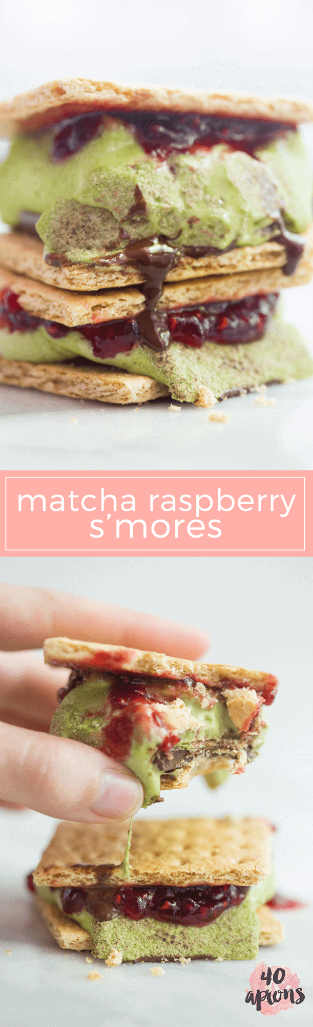 Matcha raspberry dark chocolate smores! Yes.. just as epic as they sound. /// 40 Aprons