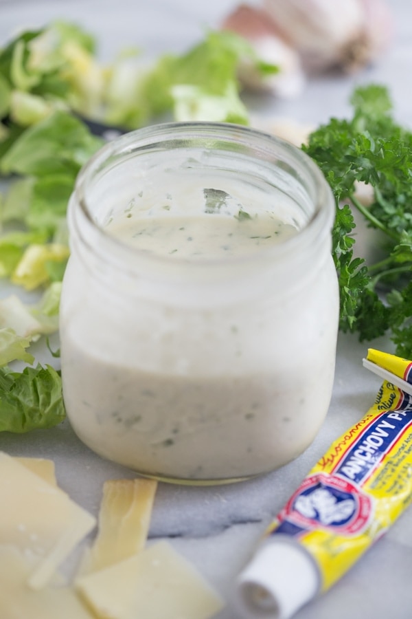 A rich and creamy yet light and bright salad dressing--inspired by Carrabba's and pregnancy cravings. // 40 Aprons