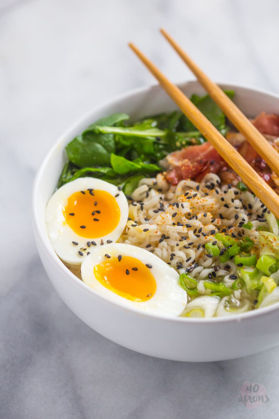 Bacon ramen - rich, salty, smoky ramen broth. // 40 Aprons