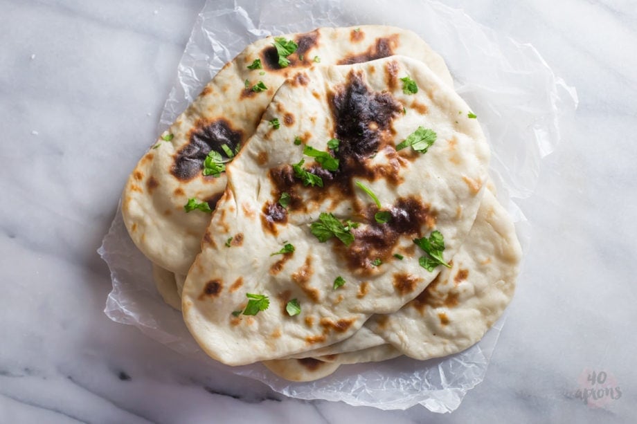 Perfect naan. Chewy, tender, perfect with Indian dishes. // 40 Aprons