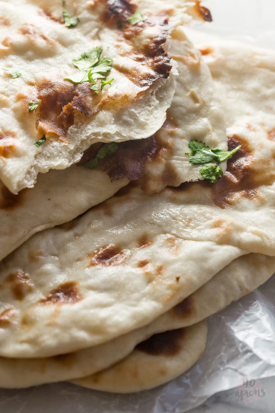 Perfect naan. Chewy, tender, perfect with Indian dishes. // 40 Aprons