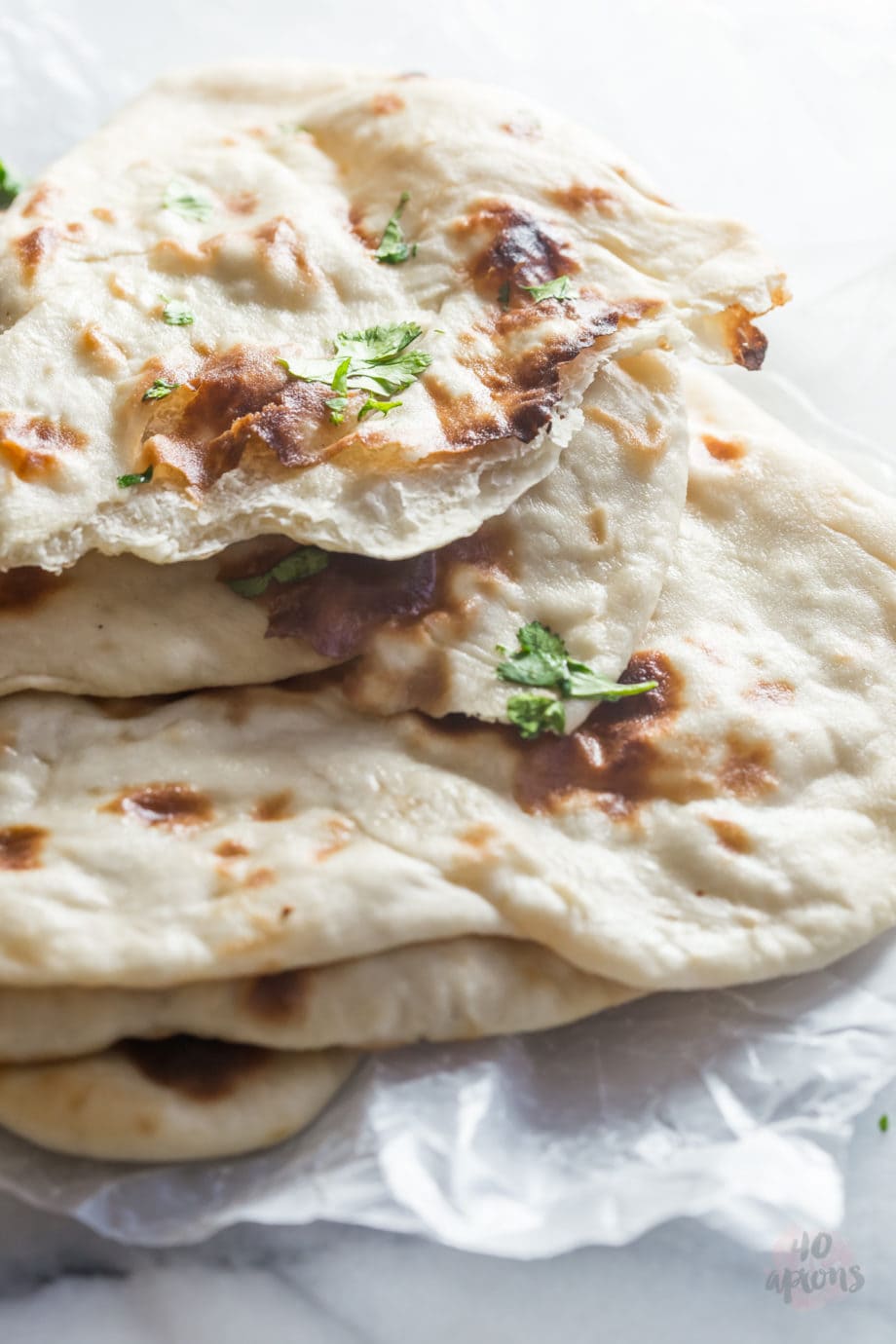 Perfect naan. Chewy, tender, perfect with Indian dishes. // 40 Aprons