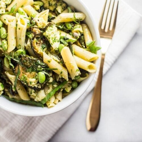 Fried Zucchini Basil Gluten-Free Pasta with Fresh Mozzarella