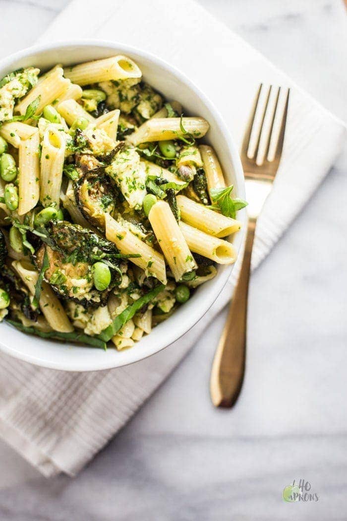 Fried Zucchini Basil Gluten-Free Pasta with Fresh Mozzarella