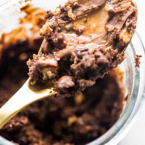 Healthy Chocolate Peanut Butter Mug Cake. Lives changed.