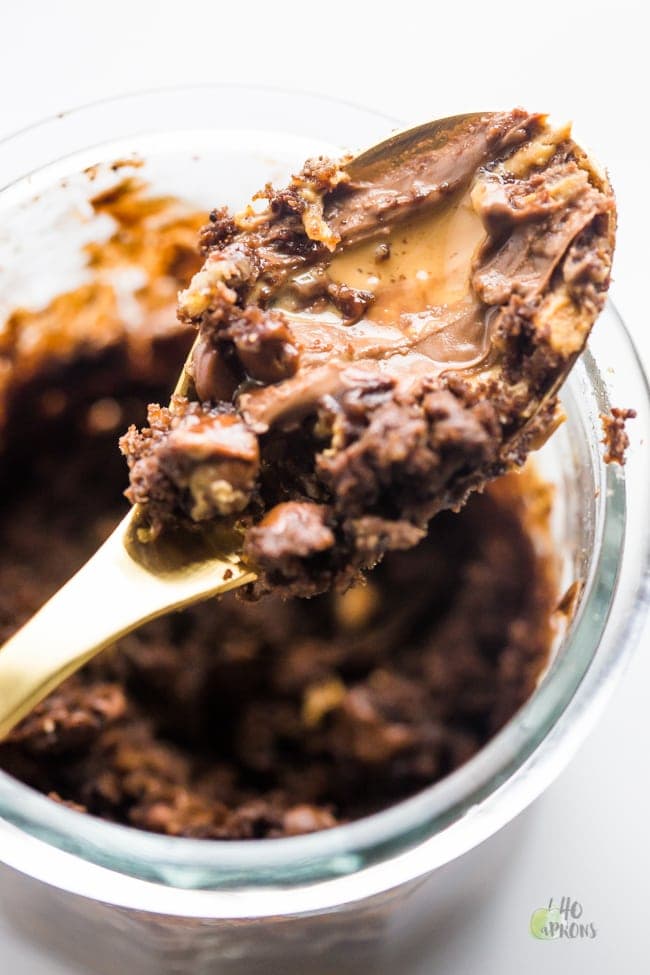 Healthy Chocolate Peanut Butter Mug Cake. Lives changed.