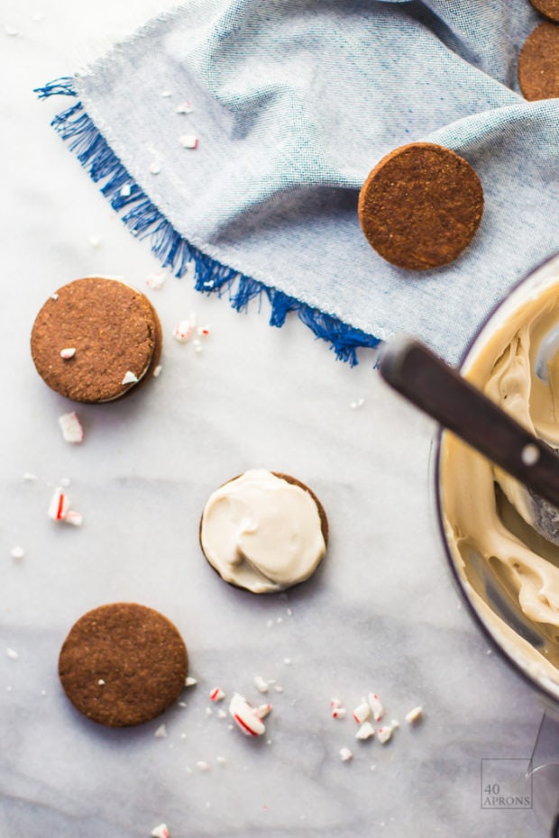 Paleo Peppermint Oreos. The perfect paleo Christmas cookies, these paleo Oreos are delicious. And who doesn't love peppermint Oreos?! Dairy-free, grain-free, and no processed sugar!