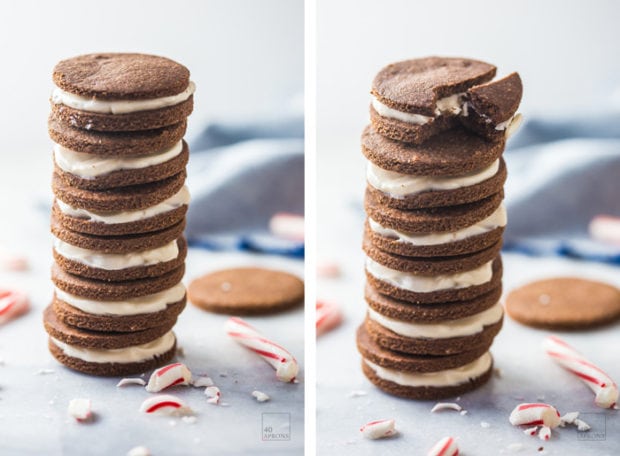 Paleo Peppermint Oreos. The perfect paleo Christmas cookies, these paleo Oreos are delicious. And who doesn't love peppermint Oreos?! Dairy-free, grain-free, and no processed sugar!