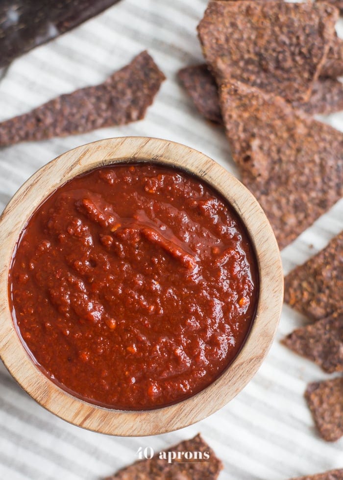 This smoky guajillo salsa recipe is deep and flavorful, full of toasted, dried guajillo chiles, garlic, and fresh tomatoes. It's the perfect smoky salsa recipe to keep in the fridge (at all times, pretty sure) so you can put it on all the things. Inspired by my favorite local taqueria salsa, you'll love this smoky salsa recipe, especially during warmer weather! Buy dried guajillo chiles here.