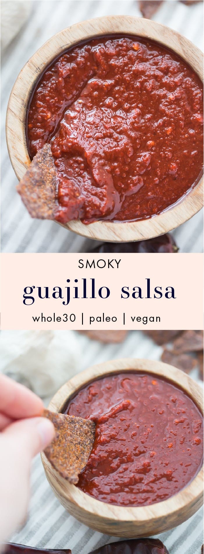 This smoky guajillo salsa recipe is deep and flavorful, full of toasted, dried guajillo chiles, garlic, and fresh tomatoes. It's the perfect smoky salsa recipe to keep in the fridge (at all times, pretty sure) so you can put it on all the things. Inspired by my favorite local taqueria salsa, you'll love this smoky salsa recipe, especially during warmer weather! Buy dried guajillo chiles here.