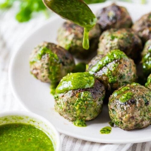 Whole30 chimichurri meatballs