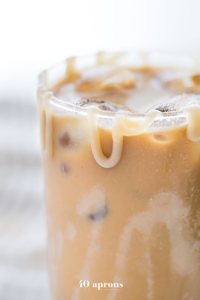 This paleo iced caramel macchiato is so rich and refreshing without any dairy or refined sugar! Using cold brew for a smooth taste means this paleo iced caramel macchiato is easy to make at home. The perfect vegan iced caramel macchiato for all summer long!