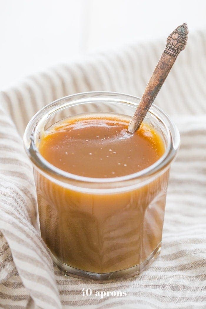 This Instant Pot caramel sauce is vegan, paleo, refined sugar free and dairy free, and it's impossibly rich, sweet, and creamy. This Instant Pot caramel sauce is so quick and easy, totally fool proof, and absolutely delicious. This is my favorite paleo caramel sauce, and the fact that it's an Instant Pot caramel sauce just makes it so much better!