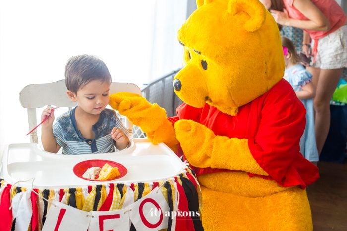 This DIY Winnie the Pooh birthday party is too cute! With tons of Winnie the Pooh birthday party ideas, this is your Winnie the Pooh birthday party guide. Happy birthday, little one! It'd make a great Winnie the Pooh baby shower, too.