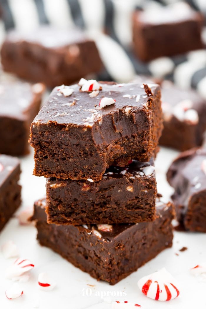 These paleo & vegan peppermint frosted brownies are so rich and delicious, a perfect healthy holiday recipe! Gluten-free, grain-free, dairy-free, and refined-sugar-free, these paleo & vegan peppermint frosted brownies will surprise everyone with just how indulgent they are! Bound to become a new favorite paleo holiday recipe or vegan holiday recipe!