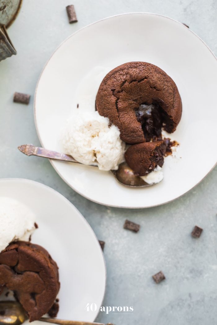 Paleo molten lava cake with ice cream