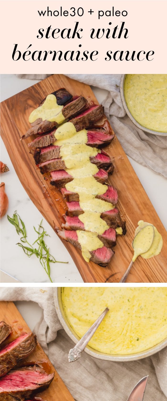 Steak with Whole30 bearnaise sauce