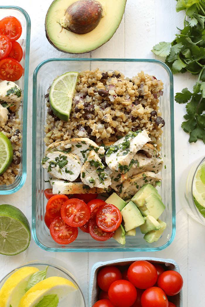 Cilantro lime chicken with cauliflower rice