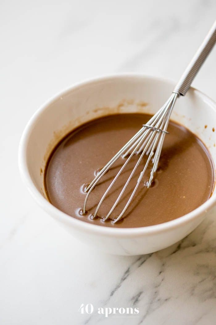 Creamy Whole30 balsamic dressing being whisked