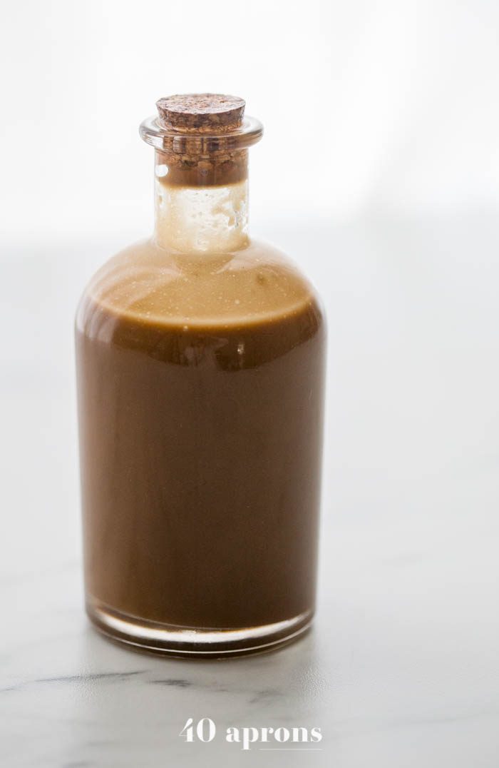 Creamy Whole30 balsamic dressing in a jar