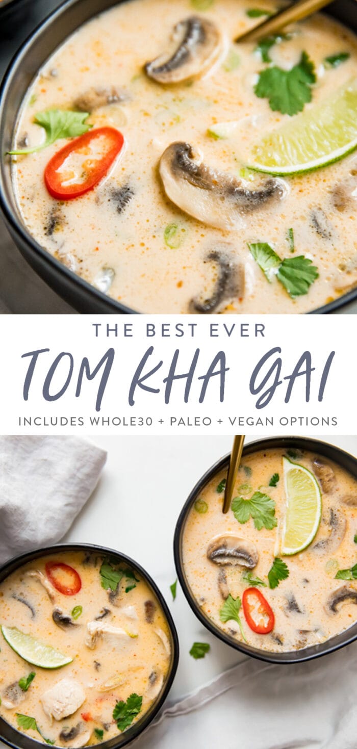 Pin graphic for tom kha soup