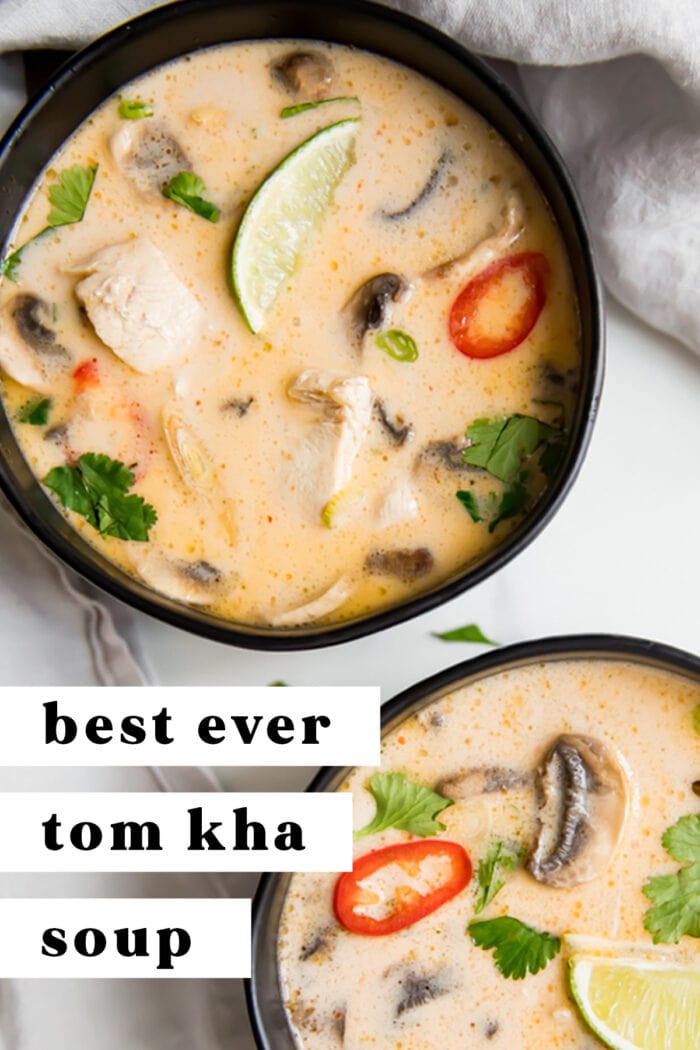 Pin graphic for tom kha soup