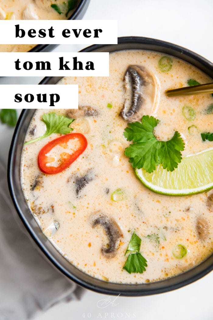 Pin graphic for tom kha soup