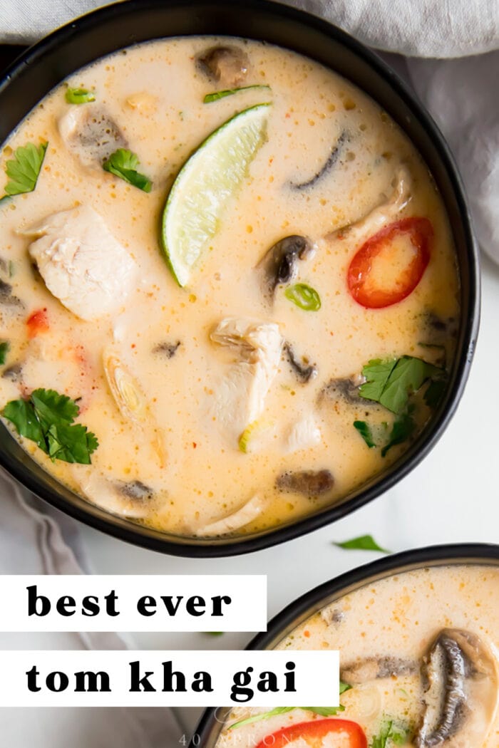 Pin graphic for tom kha soup