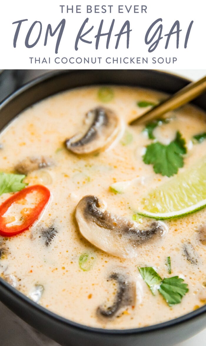 Pin graphic for tom kha soup