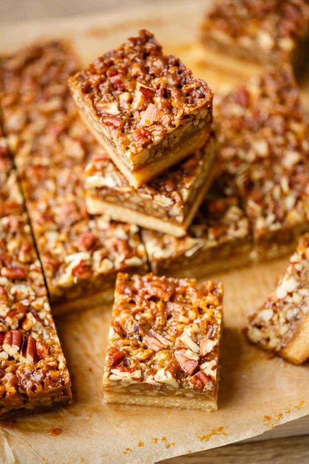 Healthy Christmas Treats Roundup Image of Paleo Pecan Bars from Paleo Grubs