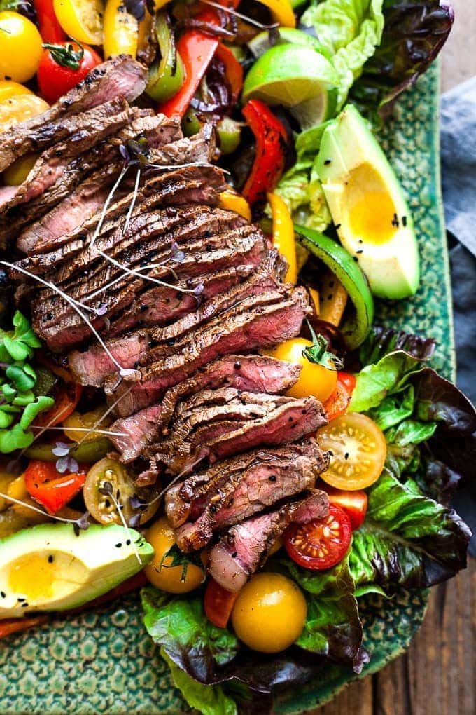 Fajita steak salad