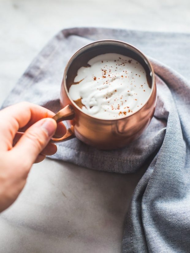 Healthy Christmas Treats Roundup Image of Paleo Peppermint Hot Chocolate from 40 Aprons