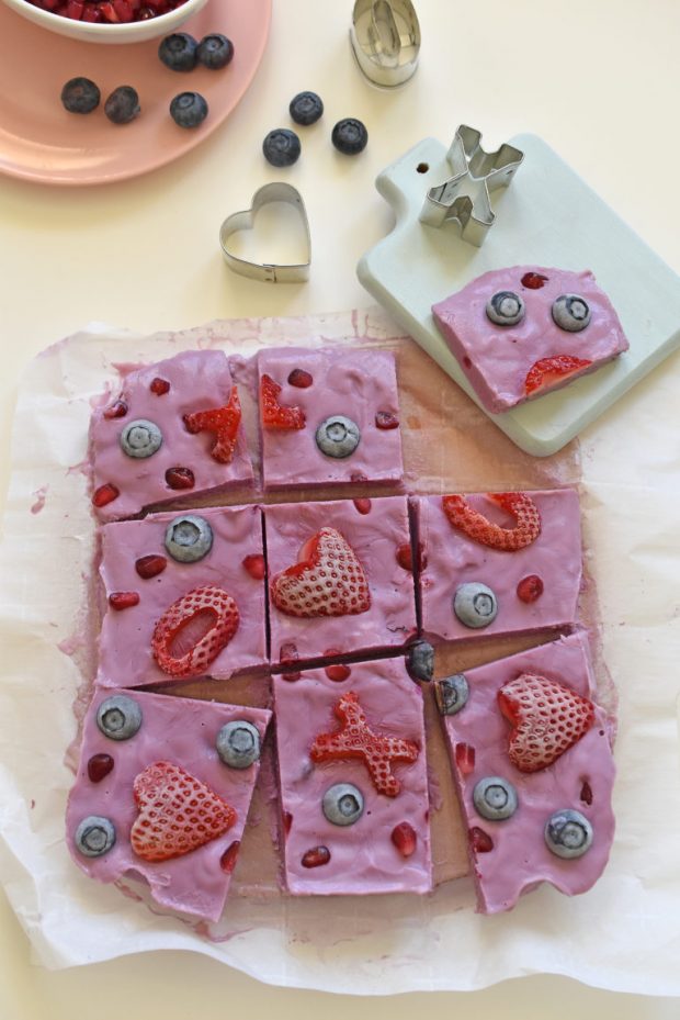 Yogurt Bark for Valentine's Day snacks for the classroom